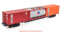 38-628A Bachmann BR FFA Inner Flat BR Blue (TOPS) with 2 x 20ft & 1 x Tank ISO Containers